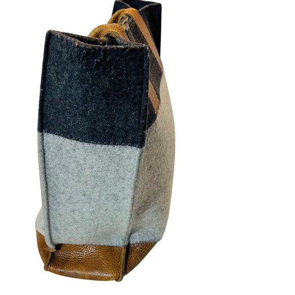 Graf & Lantz Merino Wool  & Leather Tote Bag With Dual Leather Handles Jaunt - Picture 9 of 12